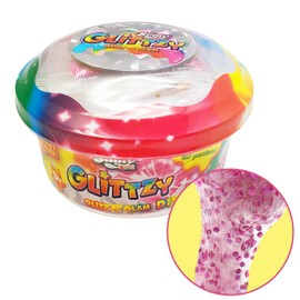 Slimy Glittzy DIY Original Slime Play Clay for Children, the Glitteriest Slime of All Time to Mix Yourself, Elastic Play Clay (Toy from 3 Years), Colour: Pink