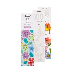 Grabie 12 Sheets 140LB Watercolor Coloring Bookmarks