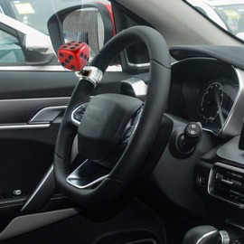 Arenbel Car Power Steering Wheel Dice Style Steering Wheel Assist Grip Knob Fit Most Cars Truck Tractor SUV Boat, Red Black