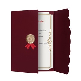 5Pcs A4 Certificate Holder Graduation Diploma Cover Degree Certificate Holder Trifold Document Covers for Award Certificates, Diplomas, Documents, Contract, Invitation Card, A4 Paper