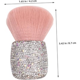 Brocha Retráctil Rosa con Cabeza de Champiñón para Maquillaje y Compacta para Polvo Suelto y Rubor Portátil para Viajes y Limpieza de Uñas