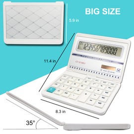 Large Calculator, Big Folding Calculator Large Display Desk White Calculator with Easy View Large Number Button 12 Digits Calculator,Christmas Birthday Thanksgiving Gifts Daily and Office Work