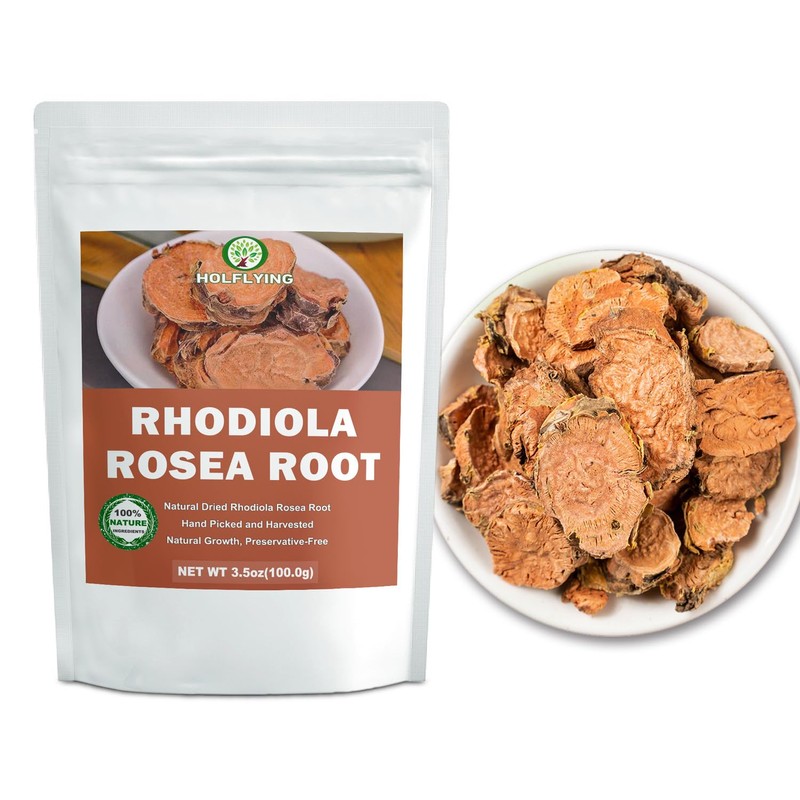 Natural Dried Rhodiola Rosea Root for Tea- 3.5 oz, Cut