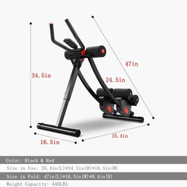 Fitlaya Fitness ab machine, ab workout equipment for home gym, Height Adjustable ab trainer, foldable fitness equipment.