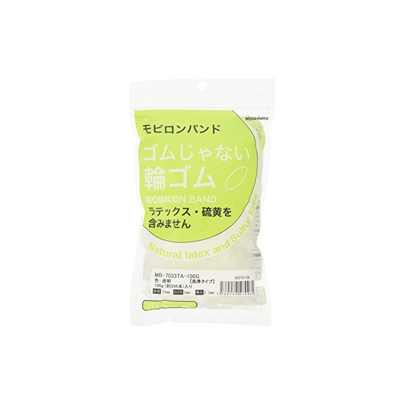 Nisshinbo S Nisshinbo Mobilon Band 70X3X0.3 Transparent/Cleaning Type 100G MB7033TA100G