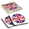 2 x Square Coasters - Liverpool England Flag Circle Cork