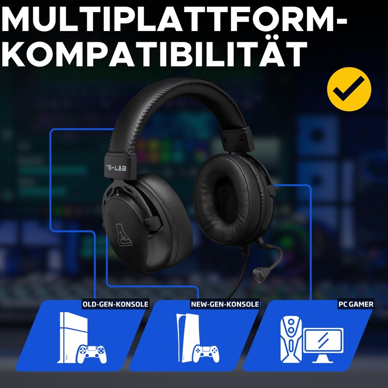 THE G-LAB Korp Titanium - Gaming Headset - Wired Gaming