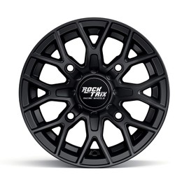 RockTrix RT104 15in Wheel 15x7 4x137, 4+3 Offset, ATV UTV SxS Rim, Compatible with Can Am Commander Max Defender Max Pro Maverick X3 Maverick Trail, 4/137 Matte Black, 1pc Single
