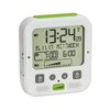 SELVA Radio-Controlled Alarm Clock, White/Green, with Snooze Function, Weekday and