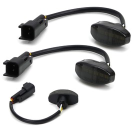 iJDMTOY Smoked Lens White Full LED Front Side Marker Light Kit Compatible with 2010-14 Ford Raptor, Powered by 12-SMD LED, Replace OEM Sidemarker Lamps