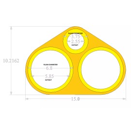 GP Car Audio Flush Mount Dual 6.5 inch + Super tweet Stack Fab Door Pods Speaker 1 pair rings