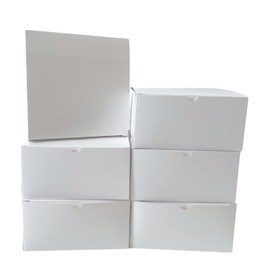 A Little Extra Co 6- Pack - White Gift Box - 8” x 8” x 4” - Sturdy Gift Boxes, For Party Favors, Weddings, Crafts, Special Occasions - Recyclable, Easy to assemble Cardboard Boxes