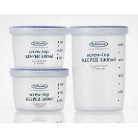 Okabe B-2275KN Iwasaki Industry Antibacterial Food Storage Container, Quick Open, Screw, Top Keeper, Deep Type, 1000, Set of 2, Dishwasher Safe