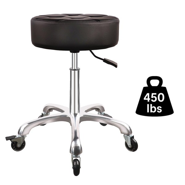 UoeRing Rolling Stool with Wheels and Adjustable Height，Roller Stool for