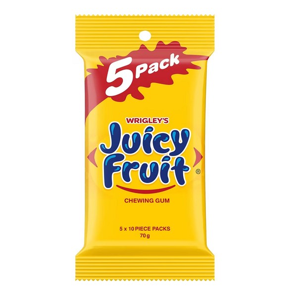 Wrigleys Juicy Fruit Chewing Gum 5 Piece Pack