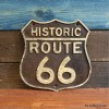 Route 66 Cast Iron Embossed Plaque With Painted Antique Finish
