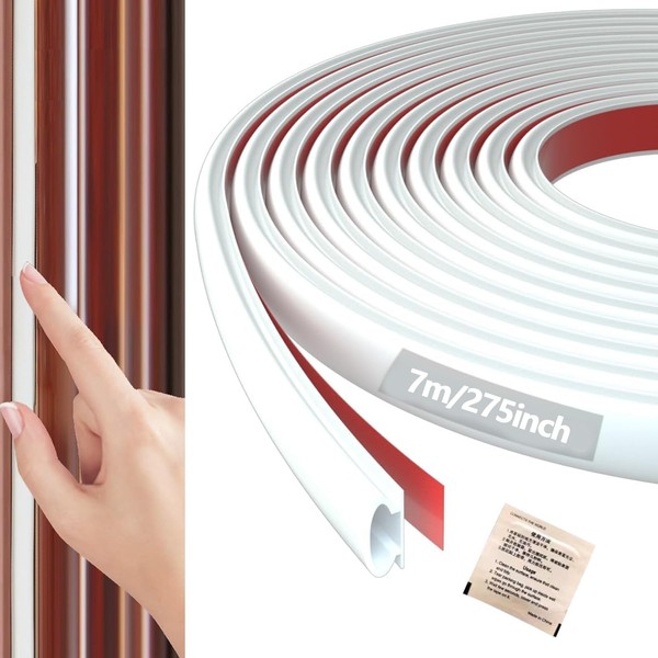 Bettinay 7M D Shape Door Draft Excluder Strip, Sealing Soundproofing