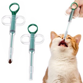 Tabletteneingeber Katze 2 Stück Tabletten Feeder Tablettenteiler Haustier Medikamenten Spritze Wiederverwendbare Pet Pusher Spritze Tablettengeber für Katzen Kleine Hunde