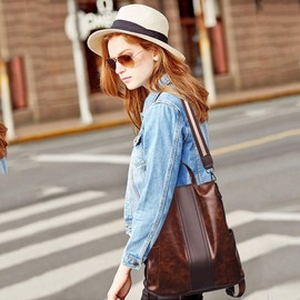 NICOLE & DORIS Backpack Women Fashion Backpack for Ladies Casual Rucksack Waterproof Anti-Theft Daypack Shoulder Bag Large Capacity Coffee