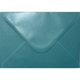 C5 (162x229mm) Coloured Envelopes Perfect for A5 Christmas Cards, Greeting Cards, Wedding Invitations, Crafts and Many More - Pack of 75 envelopes (Pearl Turquoise Blue)