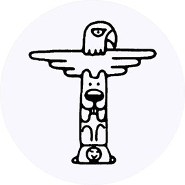 24 x 40mm Round 'Totem Pole' Stickers (SK00012837)