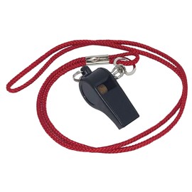 Cannon Sports Plastic Whistle with Lanyard & Loud Tone for Referees, Coaching & Teachers (Red)
