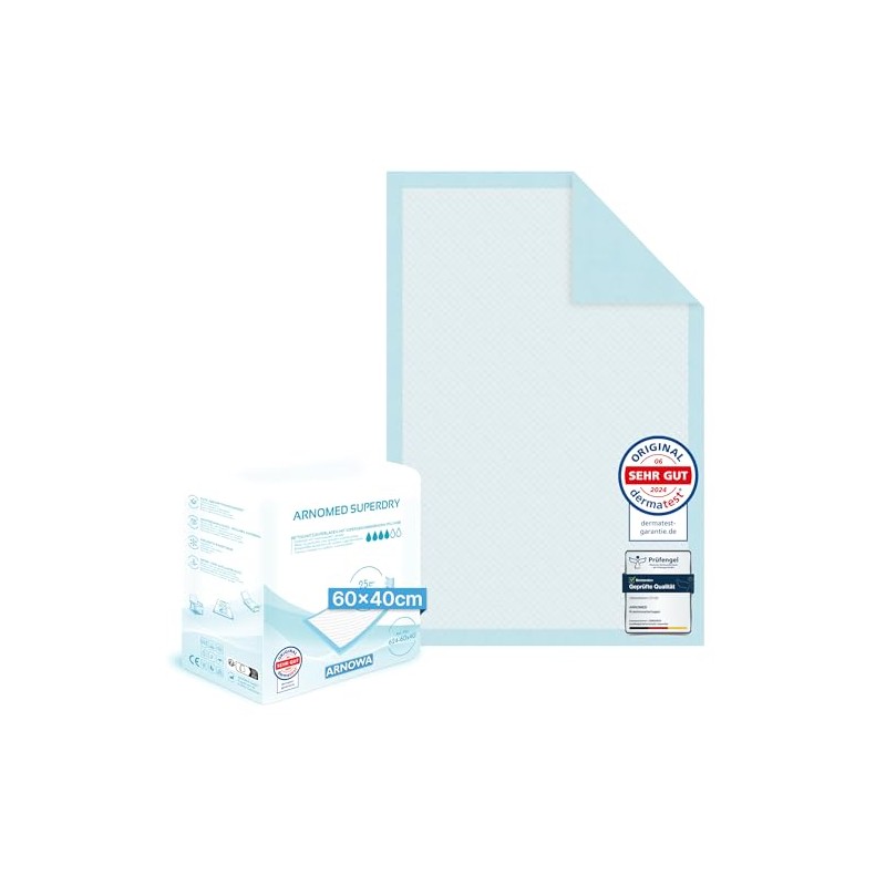 200 x ARNOMED Disposable Incontinence Pads, Absorbent Hospital Pads, 60
