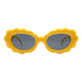 PASTL Women's Designer Sunglasses Scalloped Oval Cat Eye Shades UV 400 Yellow