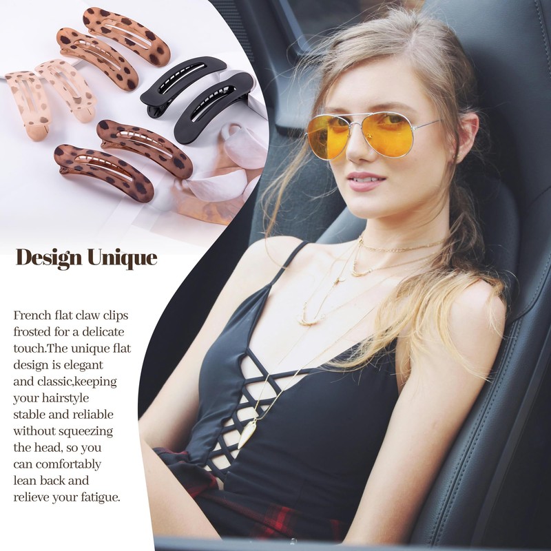 Cptots 8 Pcs Large Lay Flat Claw Clips for Women