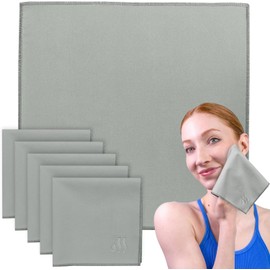 Dry Up Toallas faciales de Microfibra – Set de 5 Piezas de 30 x 30 cm – Ultra Suaves, súper absorbentes y de Secado rápido – para Skincare, Viaje o Gimnasio – Color Gris