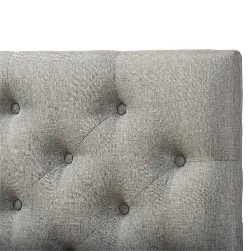 Baxton Studio Viviana Tufted Queen Panel Headboard in Gray