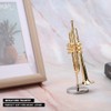 Miniature Trumpet Model, Brass Delicated Golden Mini Trumpet Mini Instrument