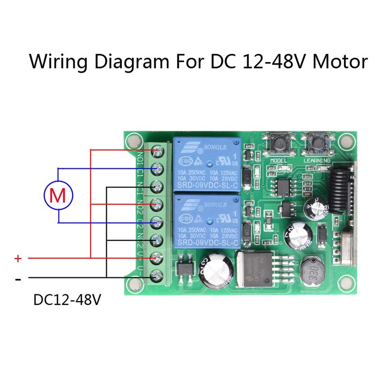 ZABLL 12V 24V 36V 48V 2CH 433MHz Wireless Remote Control
