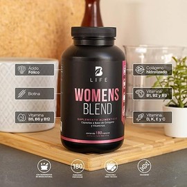 Multivitamínico para Mujer | 200 cápsulas 650 mg por porción. Colágeno Hidrolizado, Biotina, Ácido Fólico y Vitaminas. Ingredientes naturales. Womens 