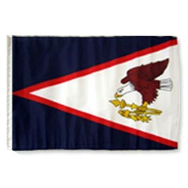 AES 12"x18" American Samoa Sleeve Flag Boat Car Garden Premium Vivid Color and UV Fade Best Garden Outdor Resistant Canvas Header and Polyester Material Flag