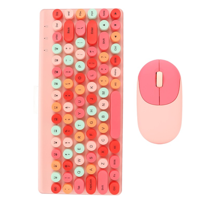 Wireless Keyboard Mouse Combo 2.4GHz Wireless Mouse 86 Keys Colorful