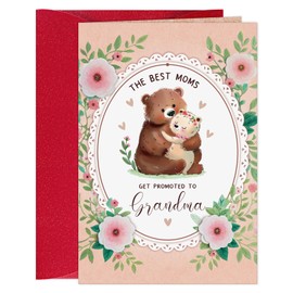 FLYAB Mother's Day Card for Grandma - 5.5"x8" Heartwarming Bear Design Nana Gifts Card from Grandkids with Envelope Grandmother Birthday Celebration