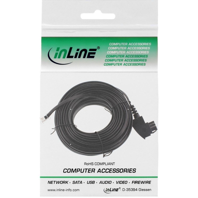 ADSL splitter cable, InLine®, TAE-F to 6P2C DEC plug 15m