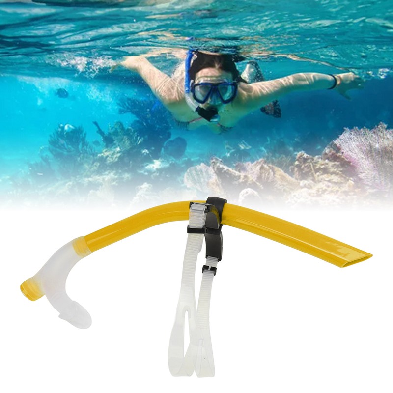 Swimming Snorkel Reduced Drag Silicone Swimming Breathing Tube with Adjustable