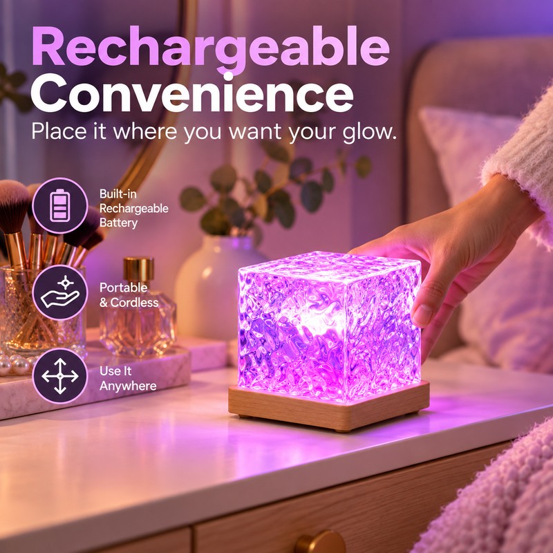 Ocean Wave Projector Night Light for Bedroom – 16-Color RGB