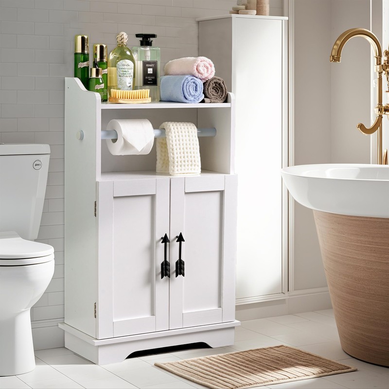 Mega Roll Toilet Paper Holder Cabinet, VECELO Stand Bathroom Storage