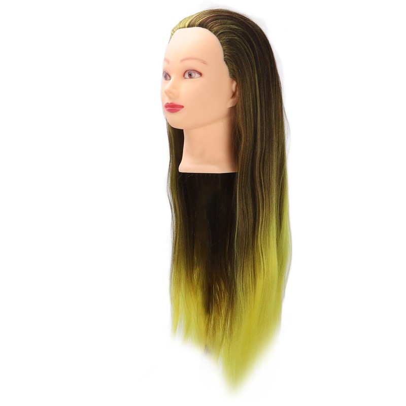 Hair Mannequin Head Simulation Ink Yellow Colour Mixture Gradient Hair