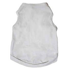 Petitebelle Puppy Clothes Dog Dress Plain White Sleeveless Cotton T-Shirt