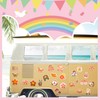 25 Pieces Hippie Car Flower Magnet Groovy Boho Flower Refrigerator