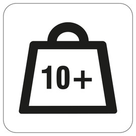 Warning Labels 20 x 20 mm - Weight with kg Indication - Shipments over 10 kg to 20 kg - 1,000 Shipping Labels on 1 Roll (s), 40 mm Core, Paper