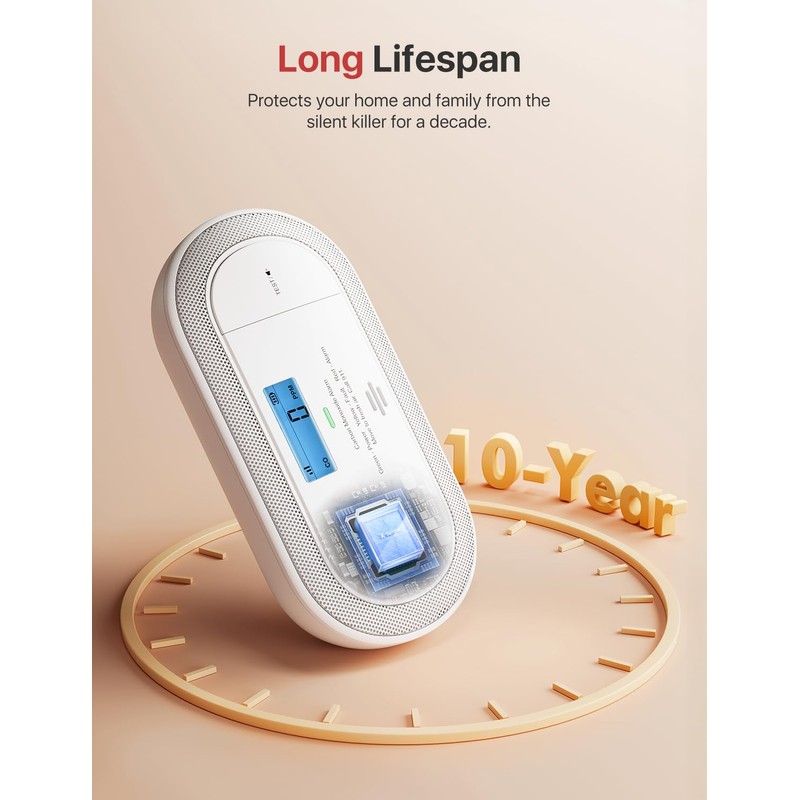 X-Sense Wi-Fi Plug-in Carbon Monoxide Detector with AAA Battery Backup,