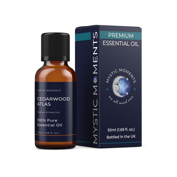 Mystic Moments | Cedarwood Atlas ätherisches Öl 50ml - reines und natürliches Öl für Diffusoren, Aromatherapie und Massage -Mischungen veganer GVO -frei