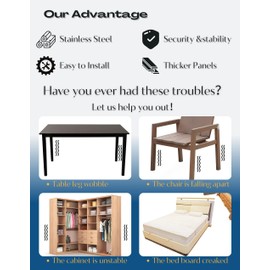 JUNYAOHSU 20pcs Universal Stainless Steel Furniture Corner Connector, Trapeziform Angle Brackets with 140pcs Screws, Angle Corner Brackets for Cabinet, Closet, Furniture (Sliver)