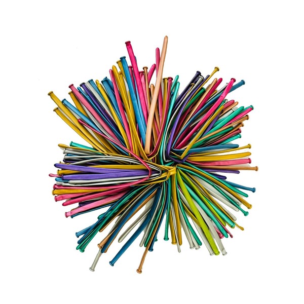 creative balloons Chrome Long Balloons Metallic 260q Modelling Balloons Multicoloured