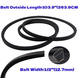SGTBQLL GX20072 Lawn Mower Traction Drive Belt 1/2"x103.9" for John Deere GY20570 L 100 130 1742 D 100 110 120 130 X 110 125 145 LA 105 D100 D105 D110 D120 D125 D130 E100 E110 E120